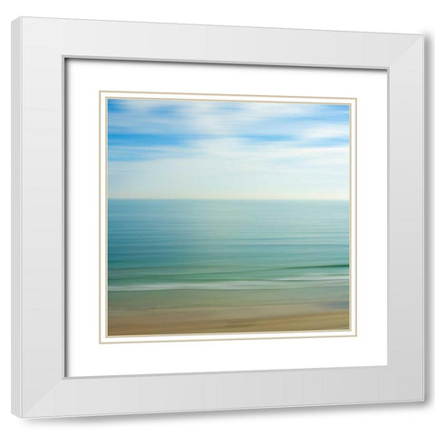 Seacoast 17 White Modern Wood Framed Art Print with Double Matting by Rowell, David E