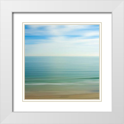 Seacoast 17 White Modern Wood Framed Art Print with Double Matting by Rowell, David E