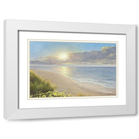 Beach Serenity White Modern Wood Framed Art Print with Double Matting by Romanello, Diane