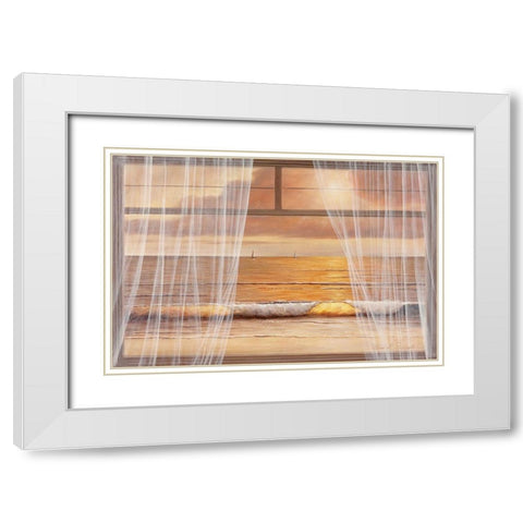 View of the Sunset White Modern Wood Framed Art Print with Double Matting by Romanello, Diane