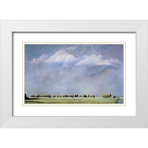 East End White Modern Wood Framed Art Print with Double Matting by Romm, Steve