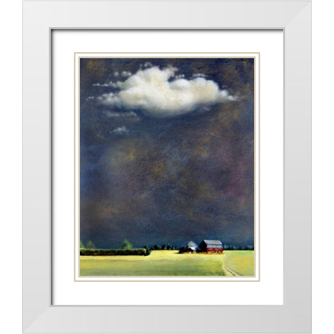 Four Corners White Modern Wood Framed Art Print with Double Matting by Romm, Steve