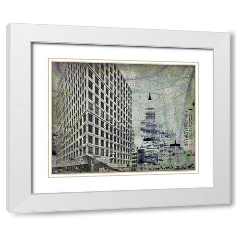 Cityscape I White Modern Wood Framed Art Print with Double Matting by Roberts, Art