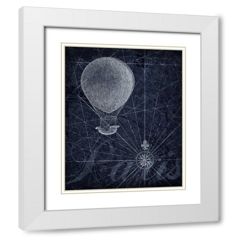 Hot Air over Paris I White Modern Wood Framed Art Print with Double Matting by Roberts, Art
