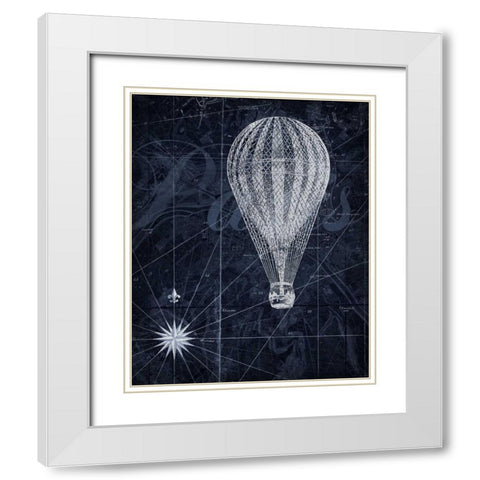 Hot Air over Paris II White Modern Wood Framed Art Print with Double Matting by Roberts, Art