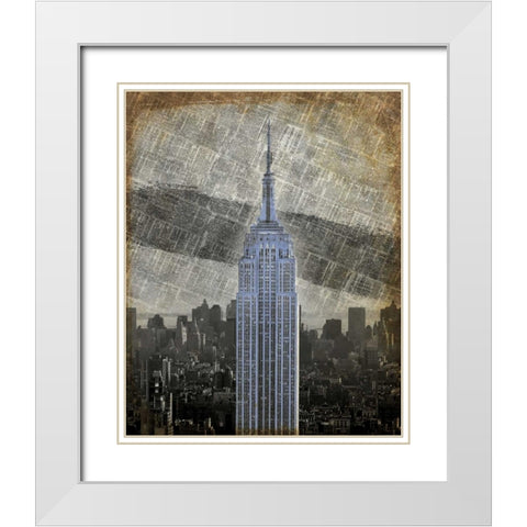New York II White Modern Wood Framed Art Print with Double Matting by Roberts, Art