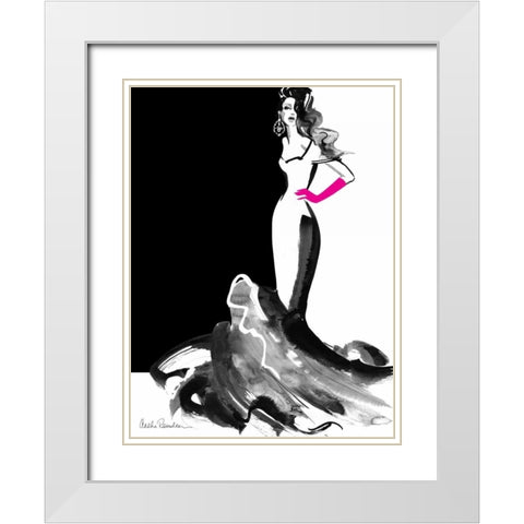 Ball Gown White Modern Wood Framed Art Print with Double Matting by Ramdeen, Aasha