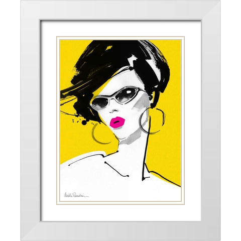 Sunglasses White Modern Wood Framed Art Print with Double Matting by Ramdeen, Aasha