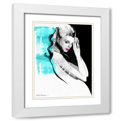 Shoulder Necklace White Modern Wood Framed Art Print with Double Matting by Ramdeen, Aasha