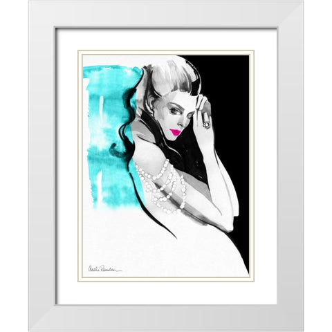 Shoulder Necklace White Modern Wood Framed Art Print with Double Matting by Ramdeen, Aasha