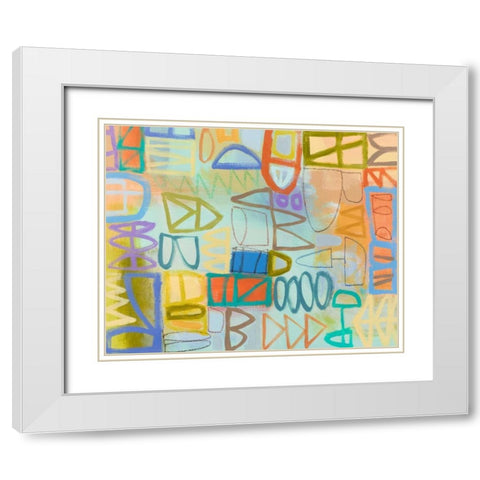Duet Series I White Modern Wood Framed Art Print with Double Matting by Richardson-Baughman, Janet