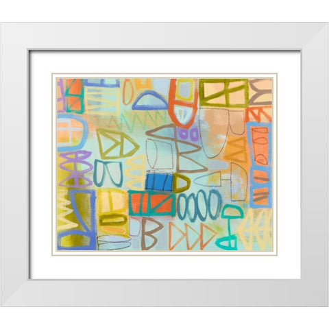 Duet Series I White Modern Wood Framed Art Print with Double Matting by Richardson-Baughman, Janet