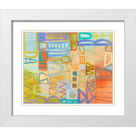 Duet Series II White Modern Wood Framed Art Print with Double Matting by Richardson-Baughman, Janet