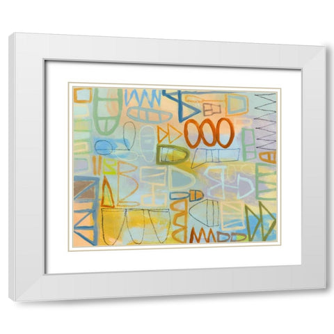 Duet Series IV White Modern Wood Framed Art Print with Double Matting by Richardson-Baughman, Janet