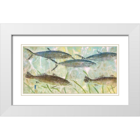 Outside Flats White Modern Wood Framed Art Print with Double Matting by Roberts, Jim