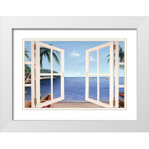 Day Dreams Window White Modern Wood Framed Art Print with Double Matting by Romanello, Diane