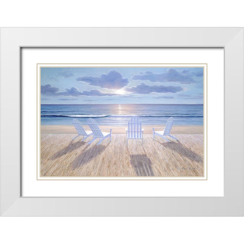 Friends And Lovers White Modern Wood Framed Art Print with Double Matting by Romanello, Diane