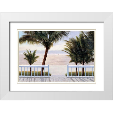 Palm Bay White Modern Wood Framed Art Print with Double Matting by Romanello, Diane