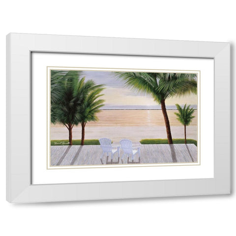 Palm Daydreaming White Modern Wood Framed Art Print with Double Matting by Romanello, Diane