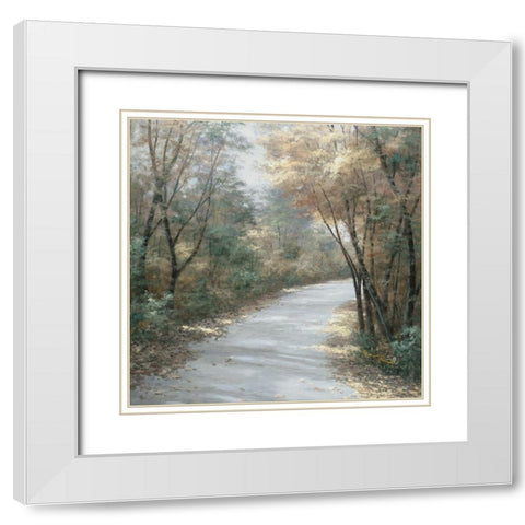 Shades of Autumn White Modern Wood Framed Art Print with Double Matting by Romanello, Diane