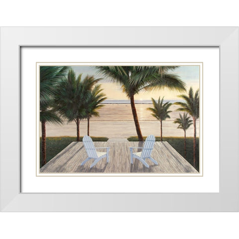 Palm Beach Retreat White Modern Wood Framed Art Print with Double Matting by Romanello, Diane