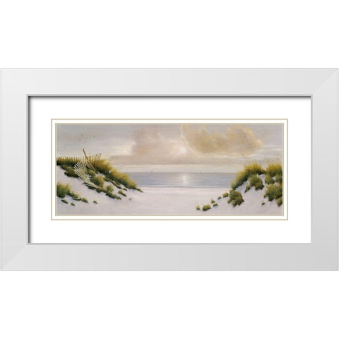 Summer Moments I White Modern Wood Framed Art Print with Double Matting by Romanello, Diane