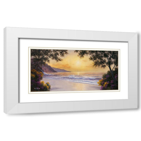 Purple and Gold White Modern Wood Framed Art Print with Double Matting by Romanello, Diane