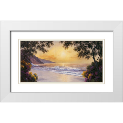 Purple and Gold White Modern Wood Framed Art Print with Double Matting by Romanello, Diane