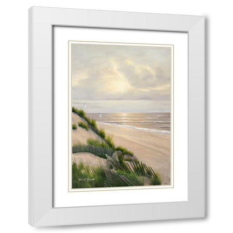 Morning Tide White Modern Wood Framed Art Print with Double Matting by Romanello, Diane