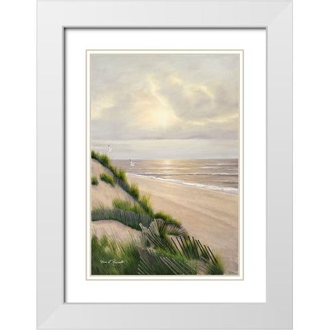 Morning Tide White Modern Wood Framed Art Print with Double Matting by Romanello, Diane