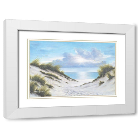 Sand and Sea White Modern Wood Framed Art Print with Double Matting by Romanello, Diane