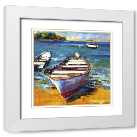 Boat White Modern Wood Framed Art Print with Double Matting by Railsback, Page Pearson