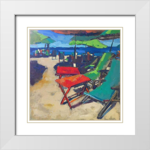 Playa White Modern Wood Framed Art Print with Double Matting by Railsback, Page Pearson