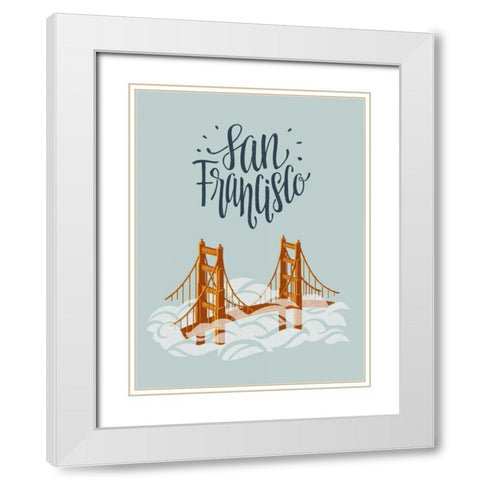 San Francisco Travel White Modern Wood Framed Art Print with Double Matting by Rasmussen, Emily