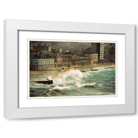 Red Car White Modern Wood Framed Art Print with Double Matting by Resnick, Lorne