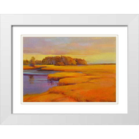 Autumn Marsh White Modern Wood Framed Art Print with Double Matting by Ready, Holly