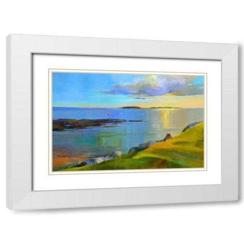 Kettle Cove Boats 2 White Modern Wood Framed Art Print with Double Matting by Ready, Holly