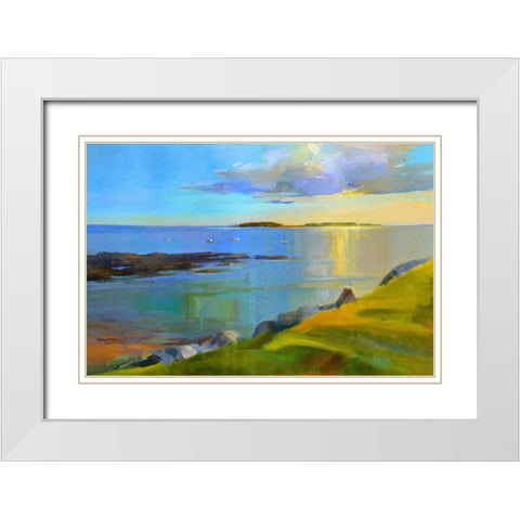 Kettle Cove Boats 2 White Modern Wood Framed Art Print with Double Matting by Ready, Holly