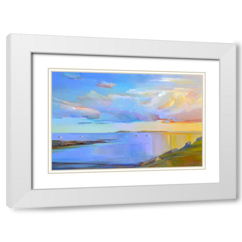 Summer Cove White Modern Wood Framed Art Print with Double Matting by Ready, Holly
