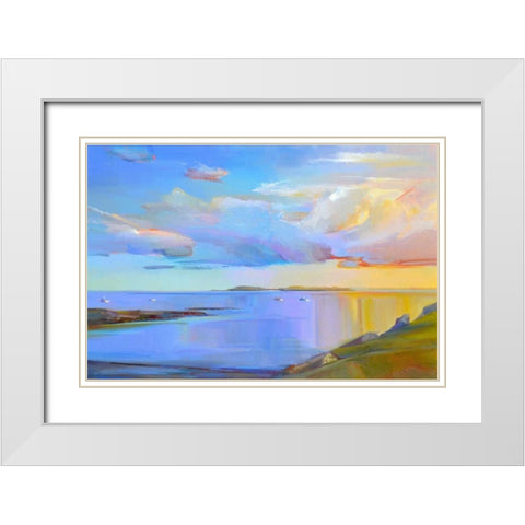 Summer Cove White Modern Wood Framed Art Print with Double Matting by Ready, Holly