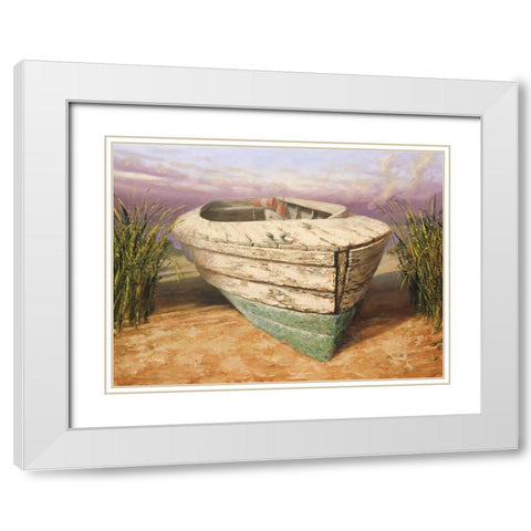 Launch in Dunes White Modern Wood Framed Art Print with Double Matting by Soderlund, Karl