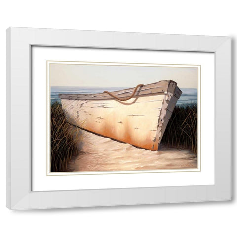 White Boat White Modern Wood Framed Art Print with Double Matting by Soderlund, Karl