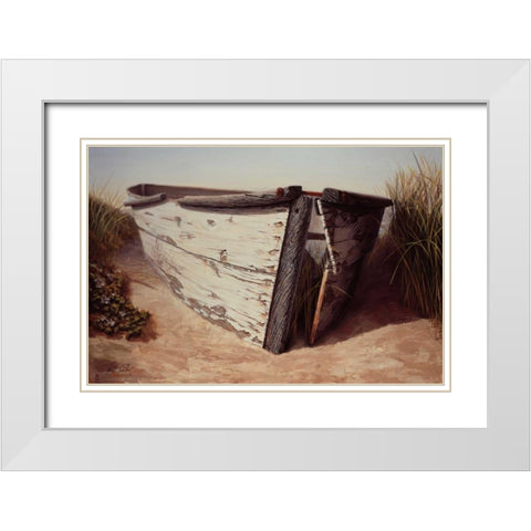 White Boat II White Modern Wood Framed Art Print with Double Matting by Soderlund, Karl