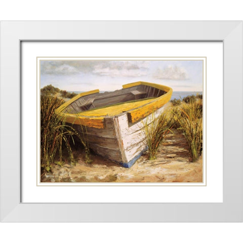 Vineyard Launch White Modern Wood Framed Art Print with Double Matting by Soderlund, Karl