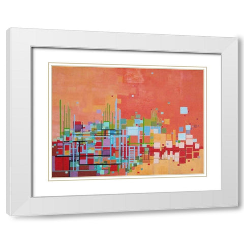 Beach Party White Modern Wood Framed Art Print with Double Matting by Shannon, Carol Joy