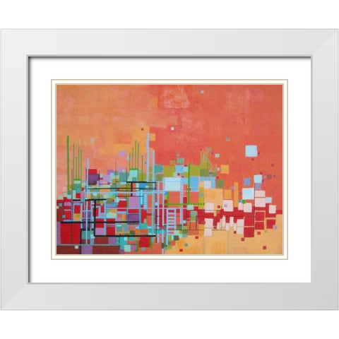Beach Party White Modern Wood Framed Art Print with Double Matting by Shannon, Carol Joy