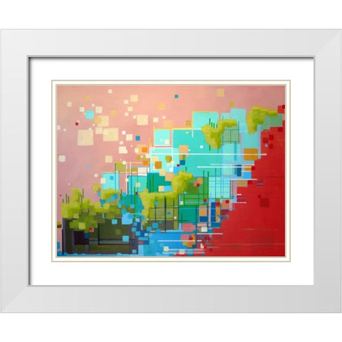 Sunrise White Modern Wood Framed Art Print with Double Matting by Shannon, Carol Joy