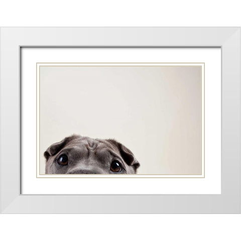 Peleis Eyes White Modern Wood Framed Art Print with Double Matting by Sabo, Susan