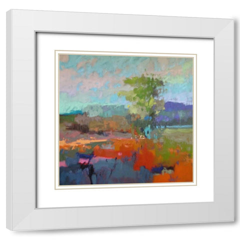 Colorfield XII White Modern Wood Framed Art Print with Double Matting by Schmidt, Jane