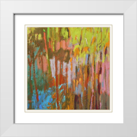 Trees Two White Modern Wood Framed Art Print with Double Matting by Schmidt, Jane